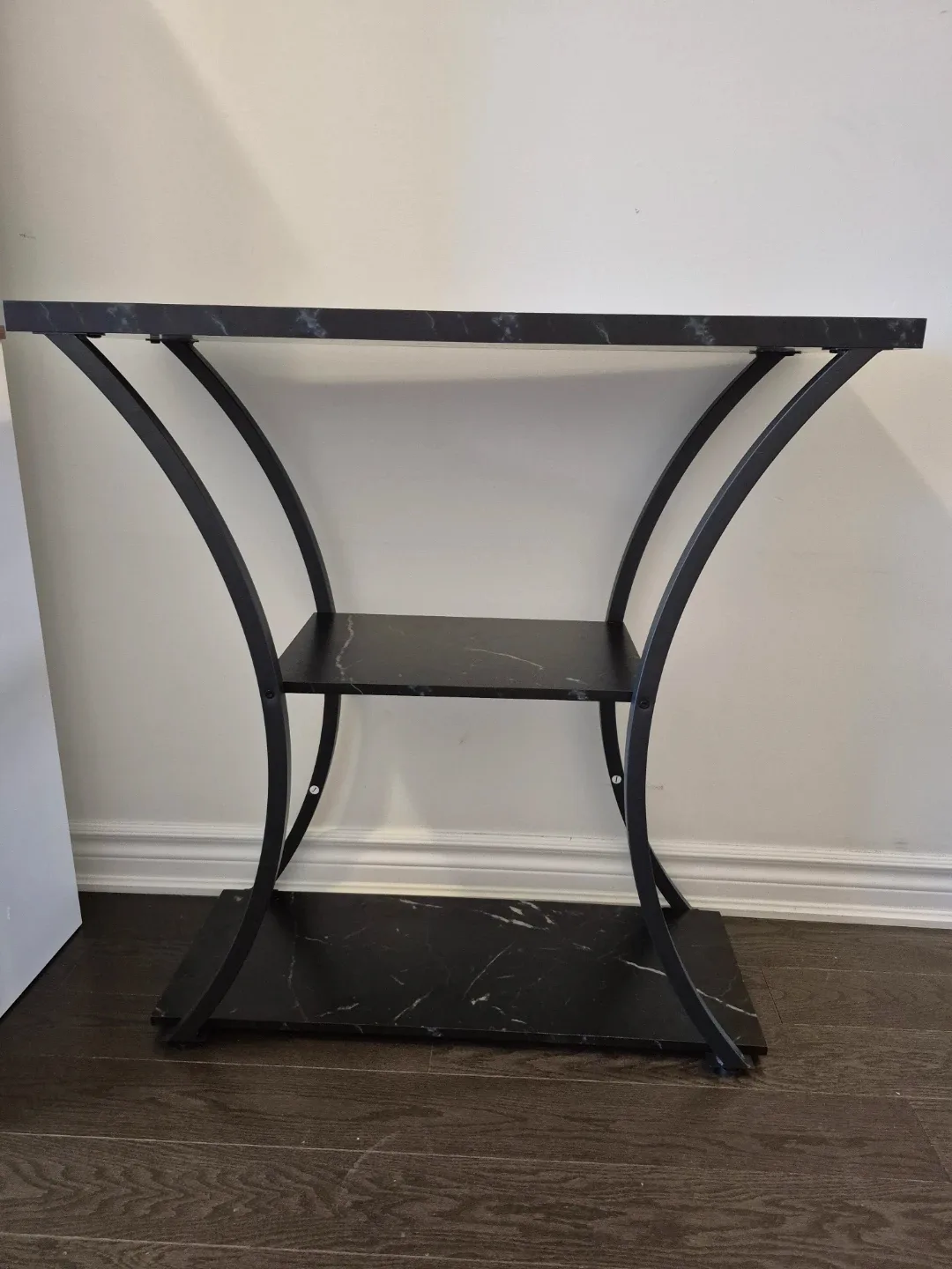 Black Marble Look Console Table 3 Tier - photo 3