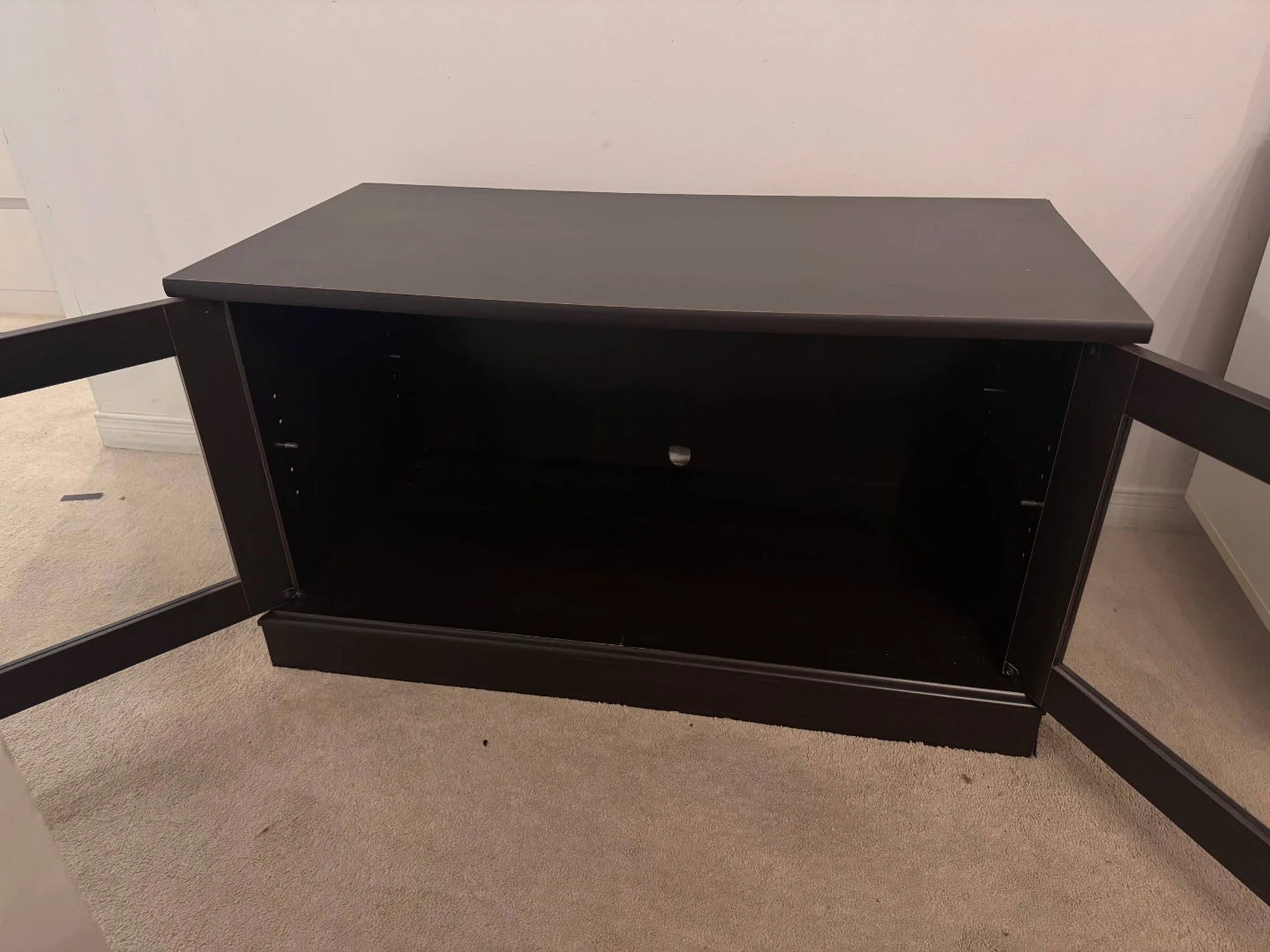 Dark Brown TV Stand with Glass Doors - photo 4
