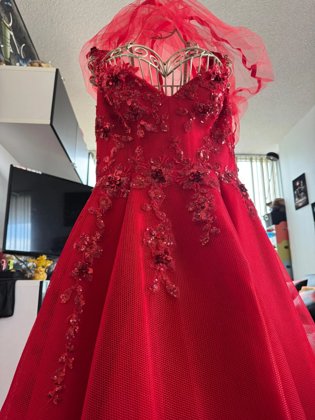 Red Formal Evening Gown with Beading - photo 2