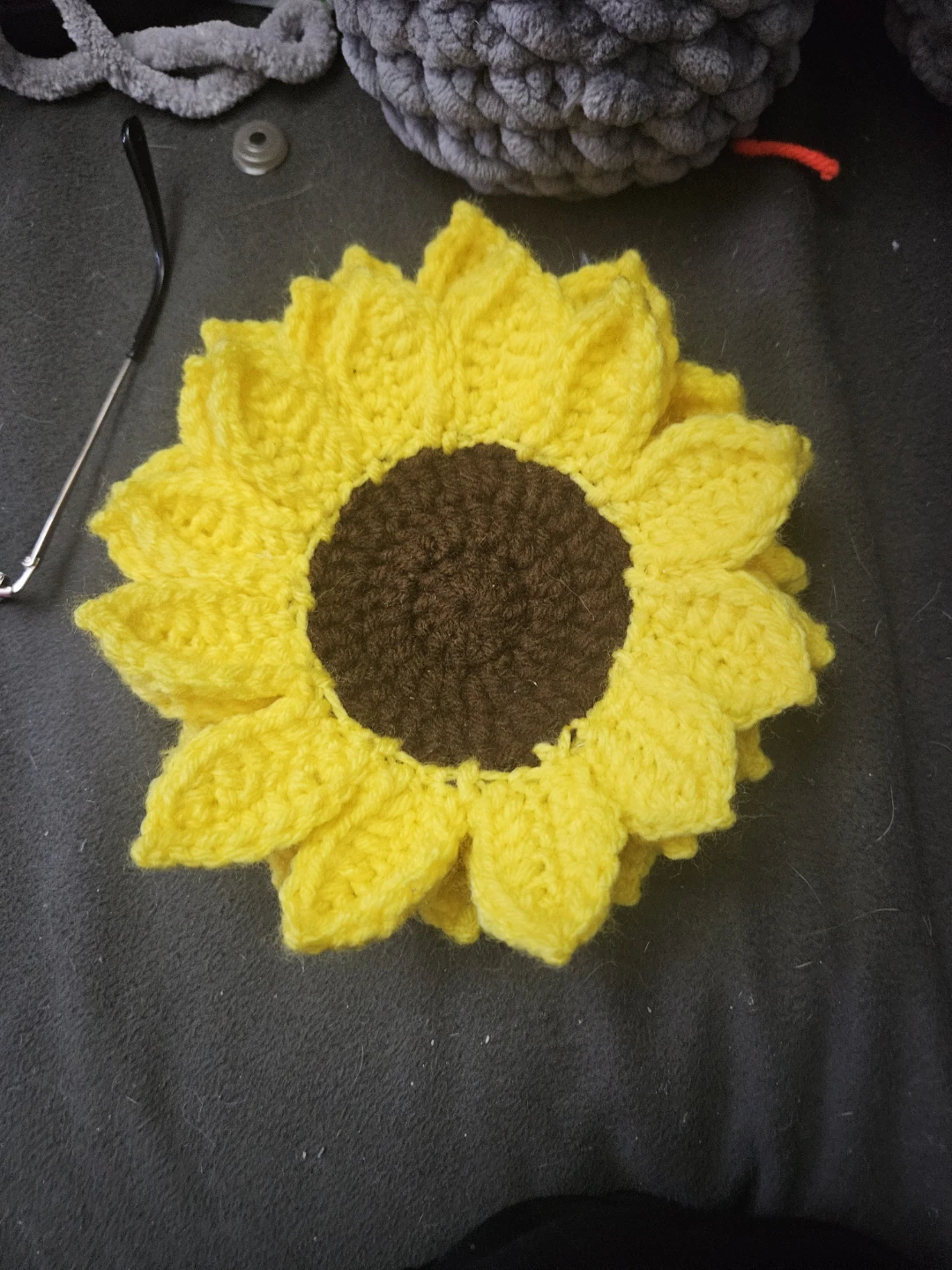 Handmade Crochet Sunflower Coasters (Set of 4)