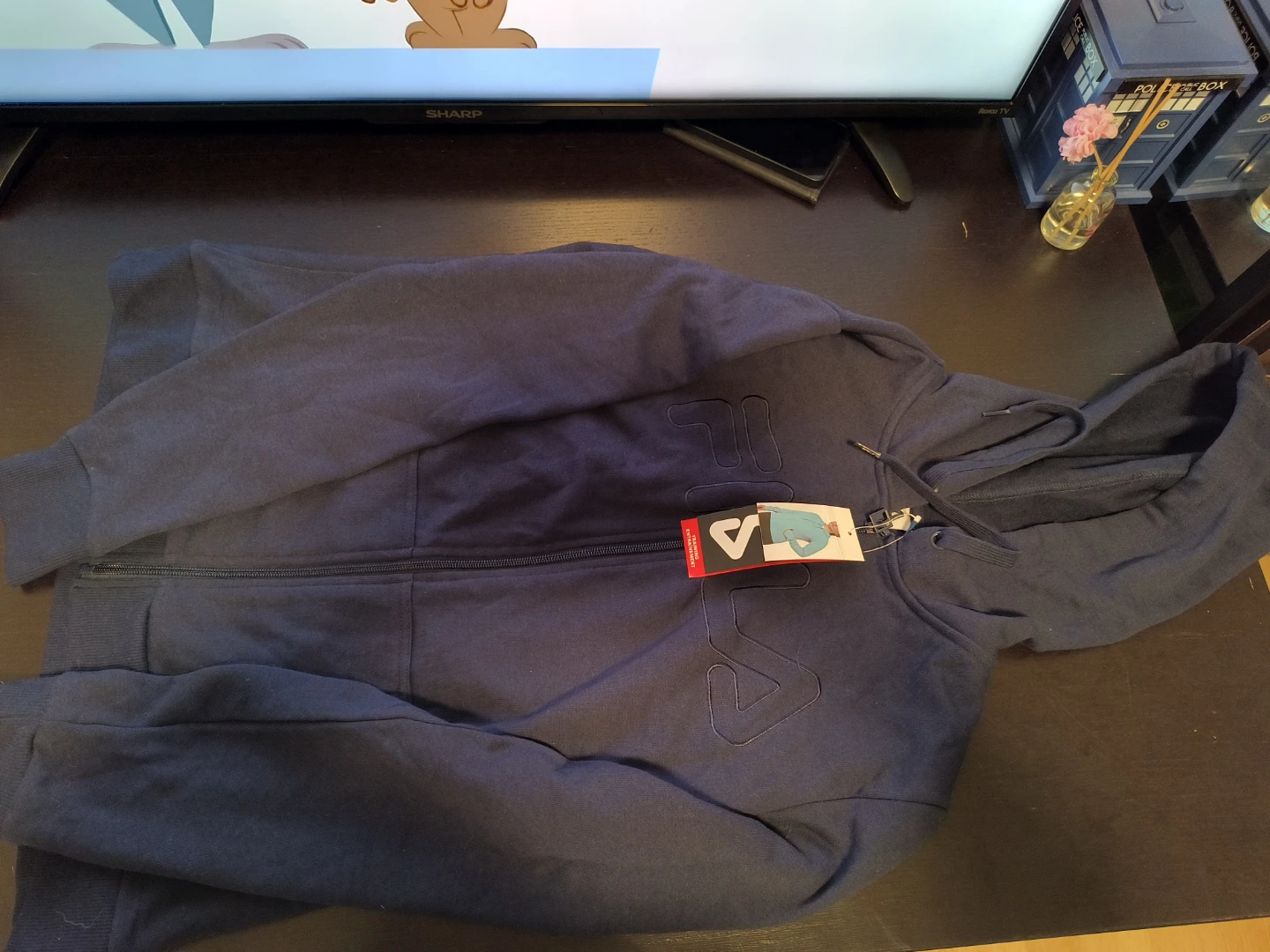 Fila Navy Full Zip Hoodie