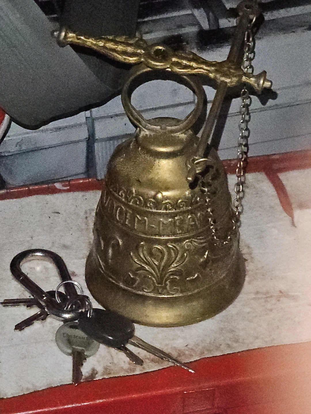 Antique Brass Embossed Church Bell - photo 2