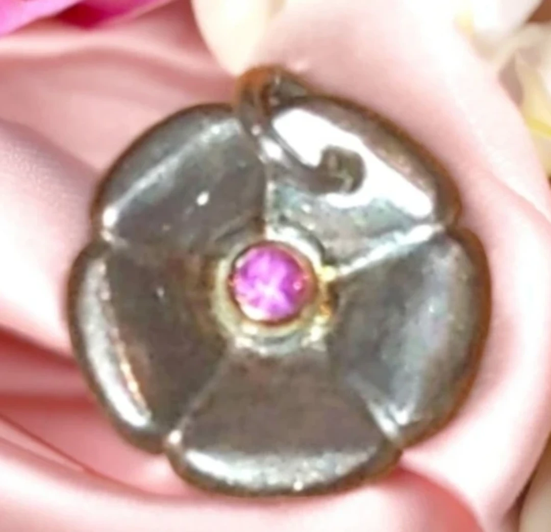 Handcrafted Silver flower Charm sterling & Rose Quartz - photo 5