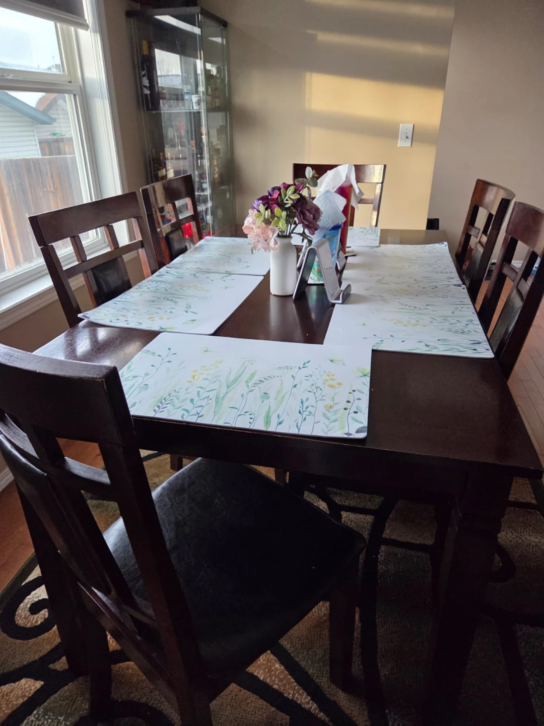 Dinning table with six chairs