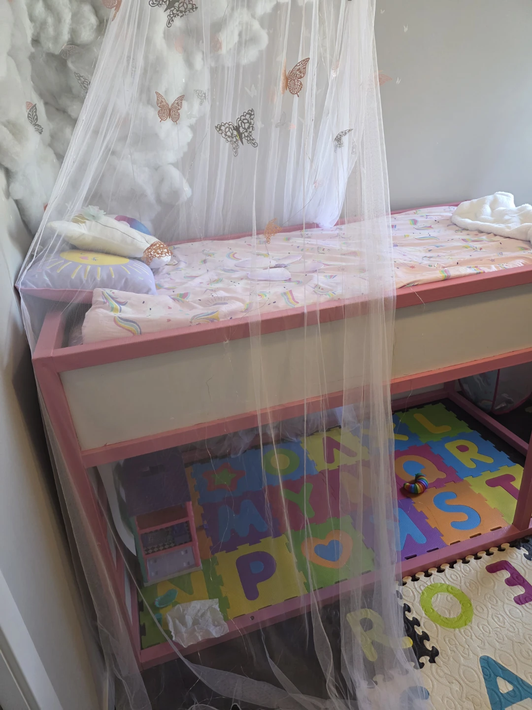 Pink Twin Bed with Canopy and Play Area - photo 2