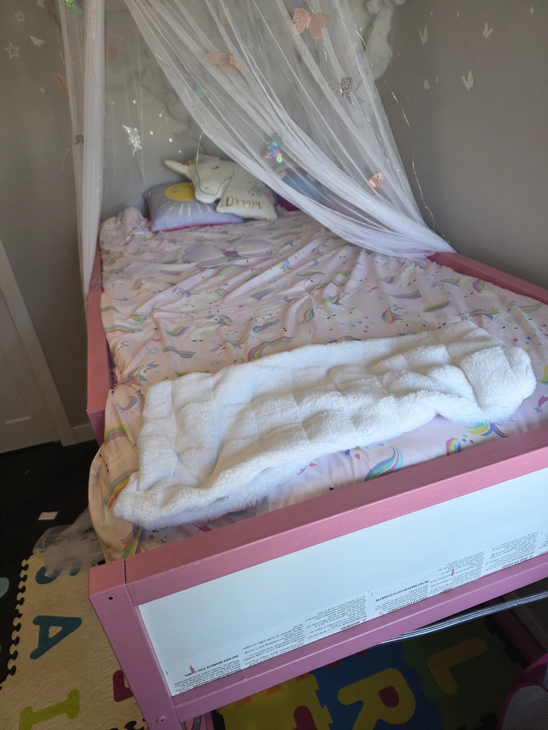Pink Twin Bed with Canopy and Play Area - photo 3