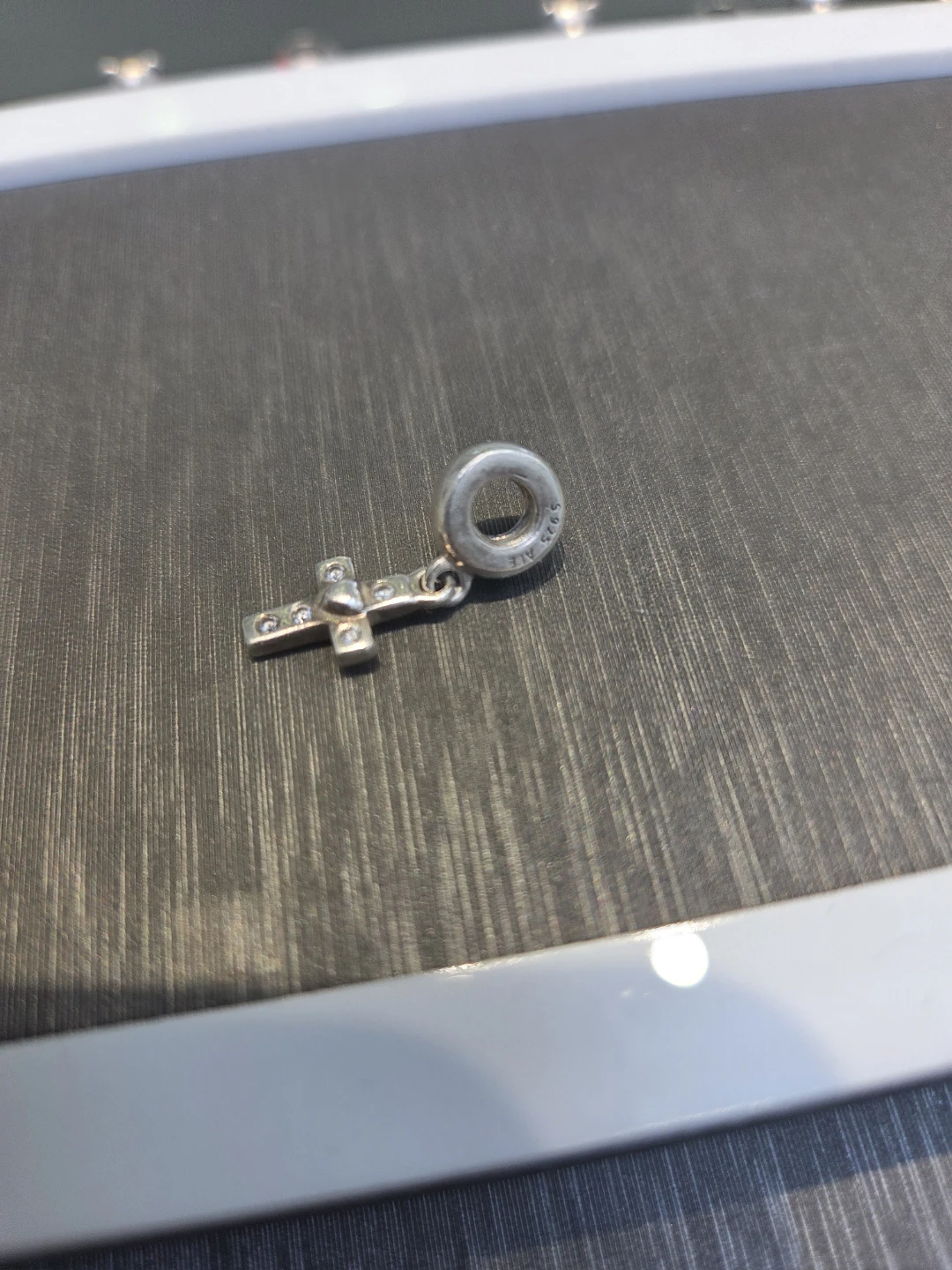 Pandora Sterling Silver Cross Charm with Crystals - photo 2