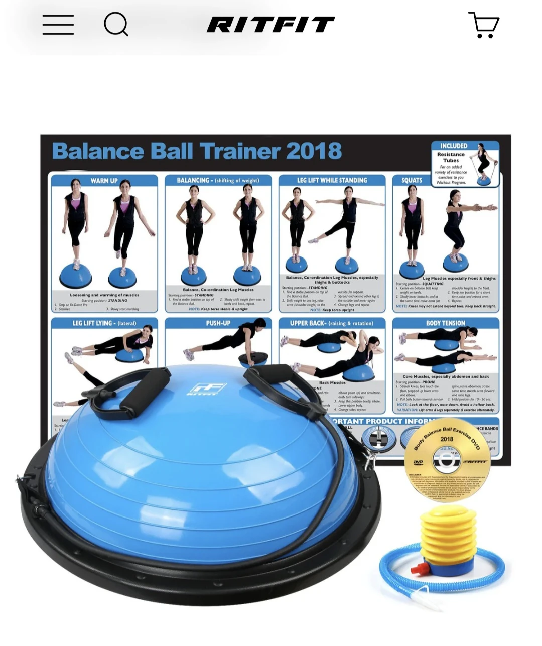 RITFIT Bosu Balance Exercise Ball - photo 5