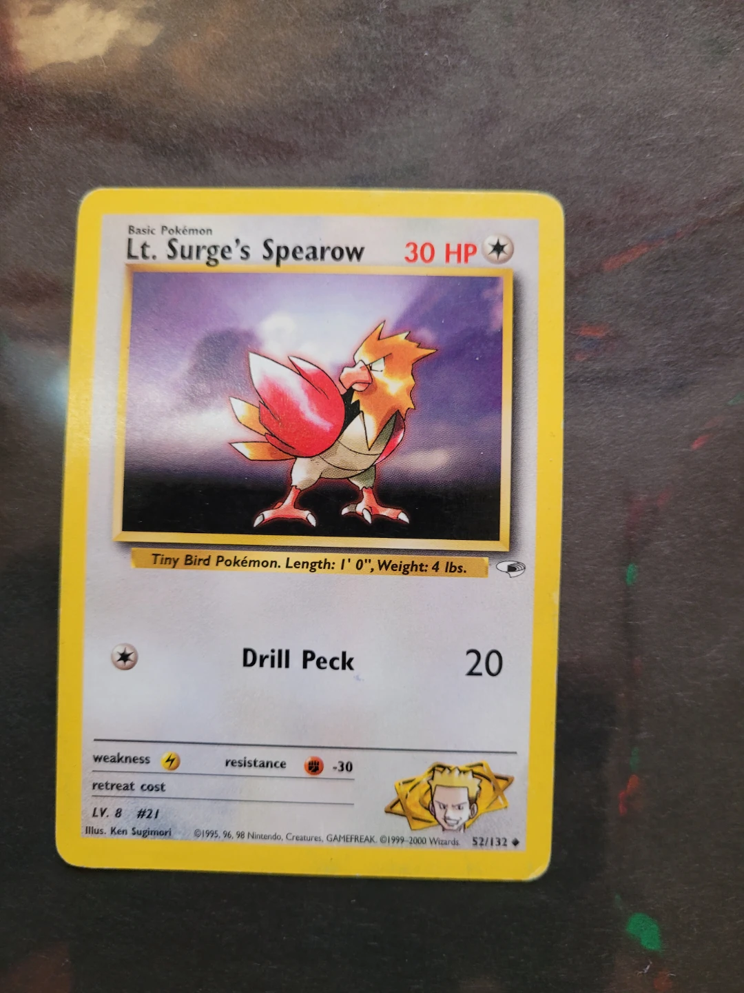 Lt. Surge's Spearow Pokemon Card