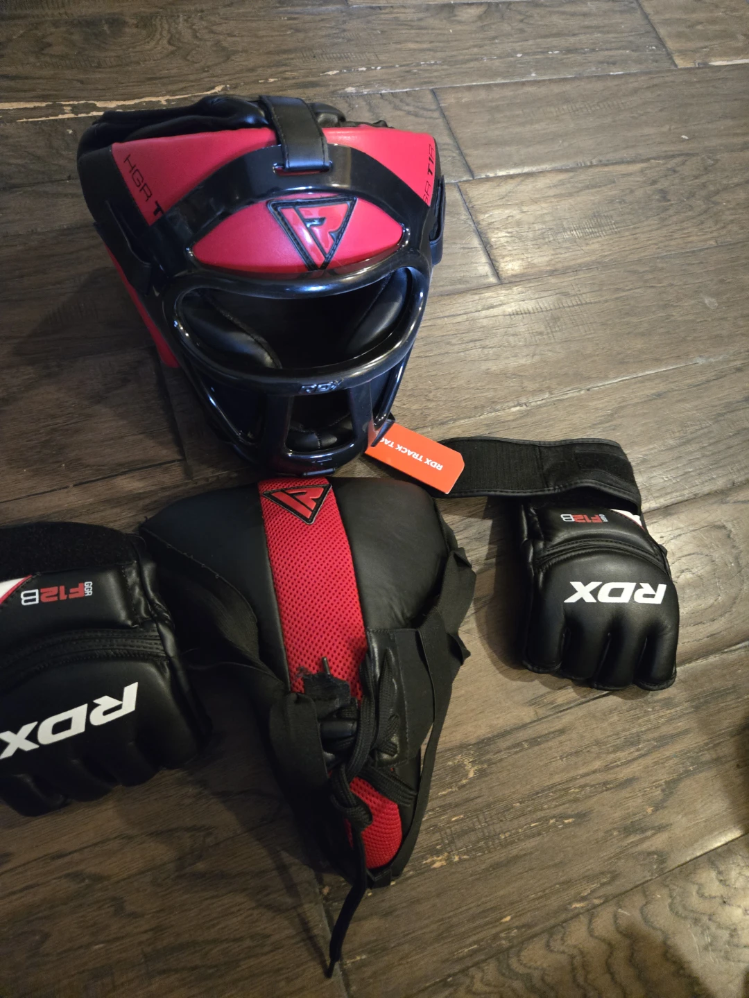 RDX Boxing Headgear and Gloves Set