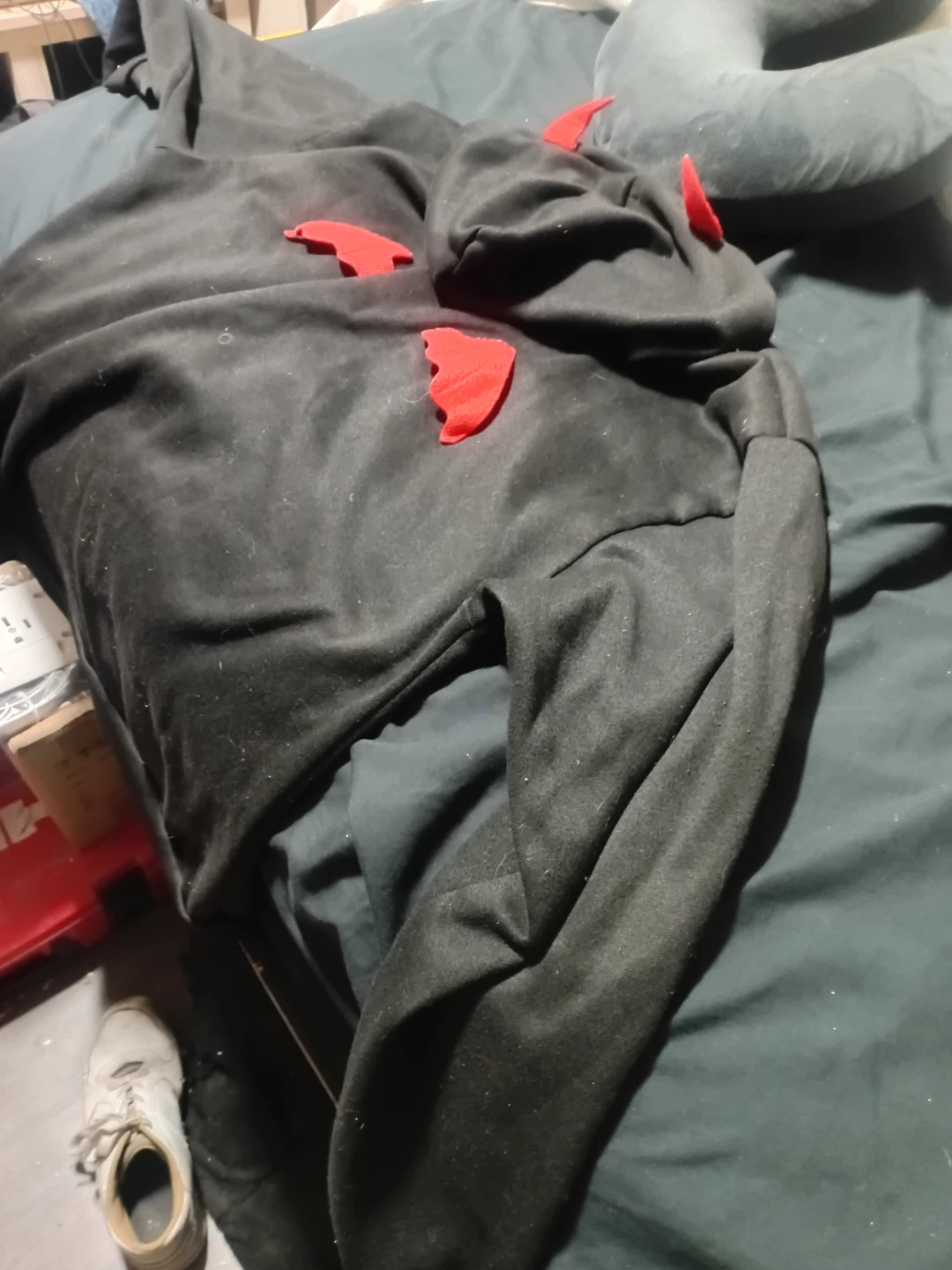 Black Hoodie with Red Devil Horns