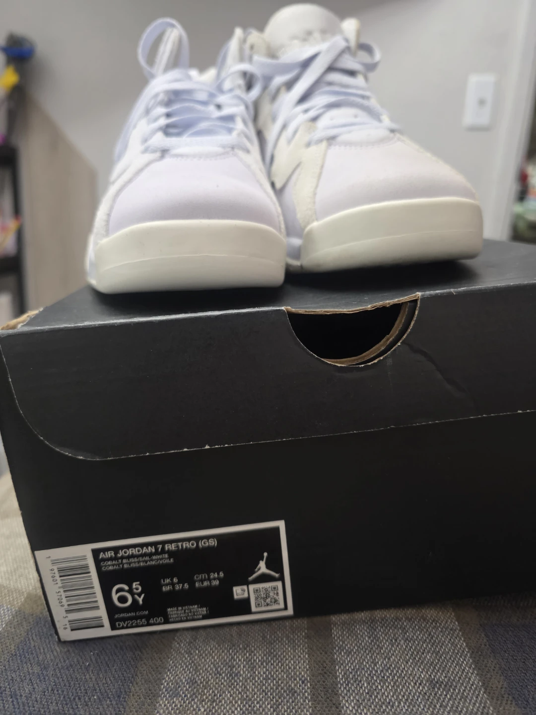 Air Jordan 7 Retro (GS) White/Blue Sz 6.5Y - photo 4