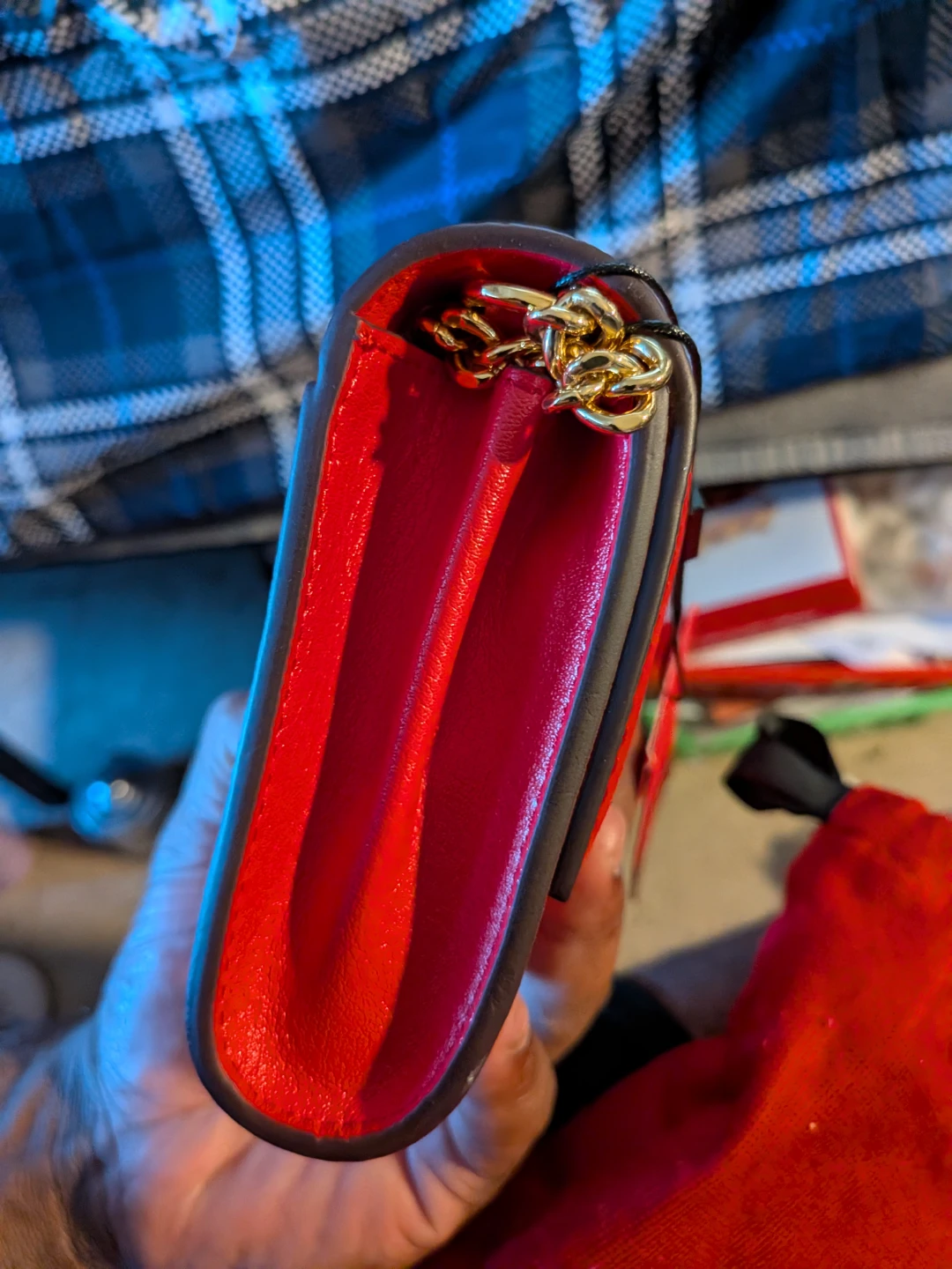 Carolina Herrera Red Leather Clutch Wallet