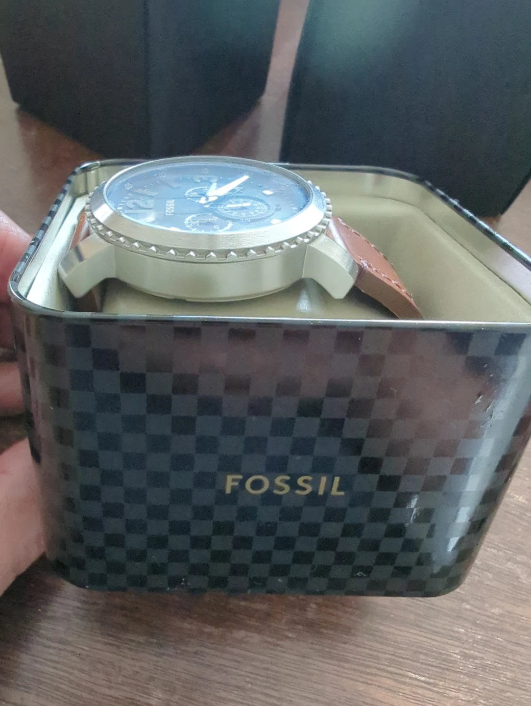 Fossil Chronograph Watch with Brown Leather Strap - photo 3