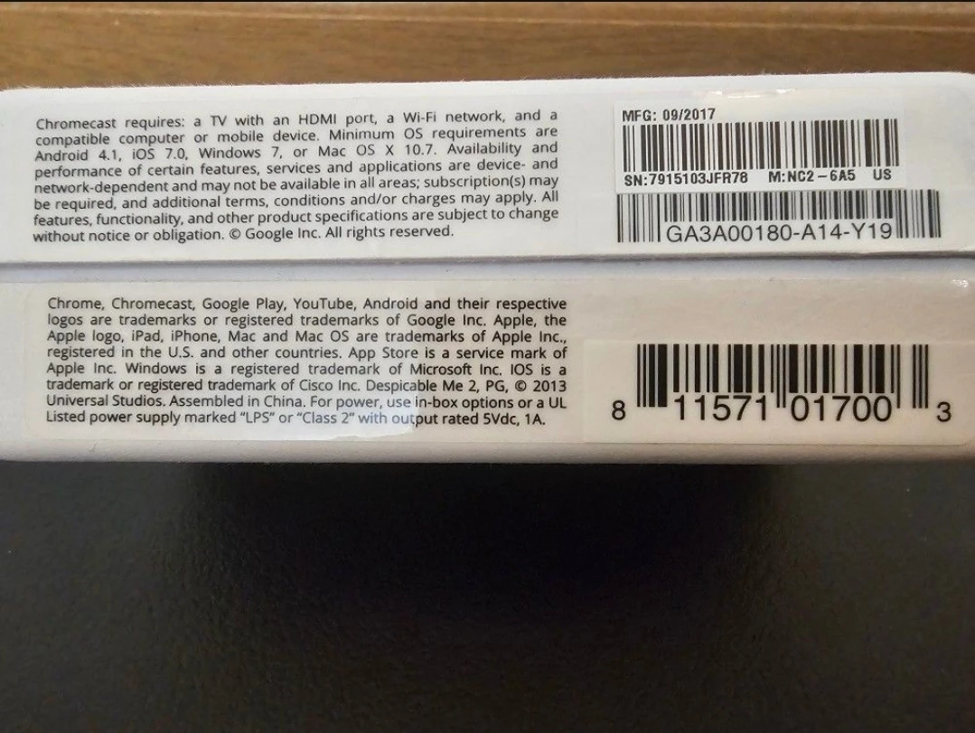 BRAND NEW FACTORY SEALED GOOGLE CHROMECAST 2ND GEN CORAL - photo 5