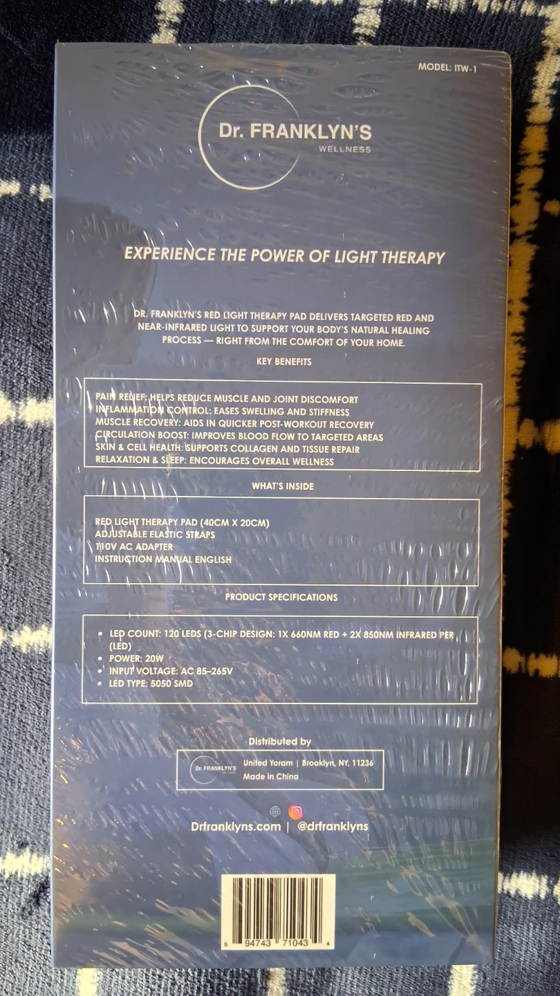 Dr. Franklyn's Wellness Red Light Therapy Pad - photo 3