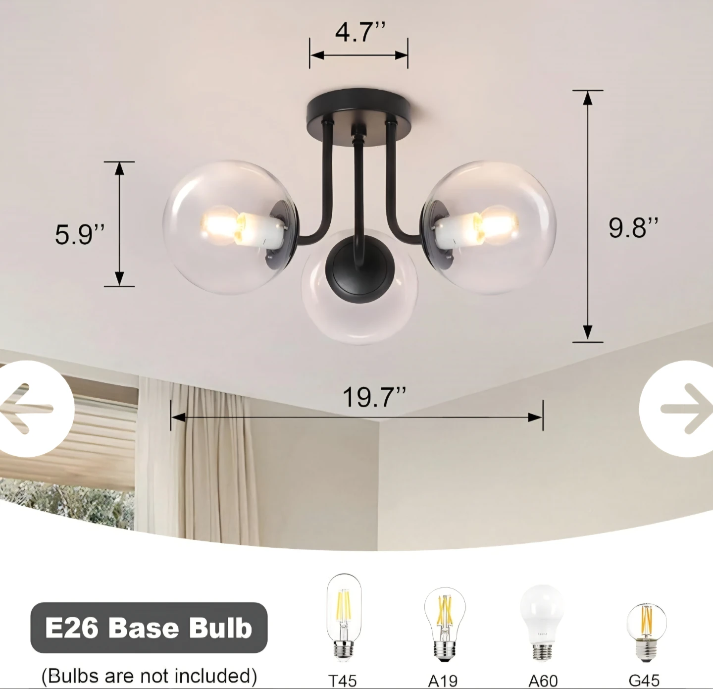 Modern ceiling light fixture (New in box) - photo 2