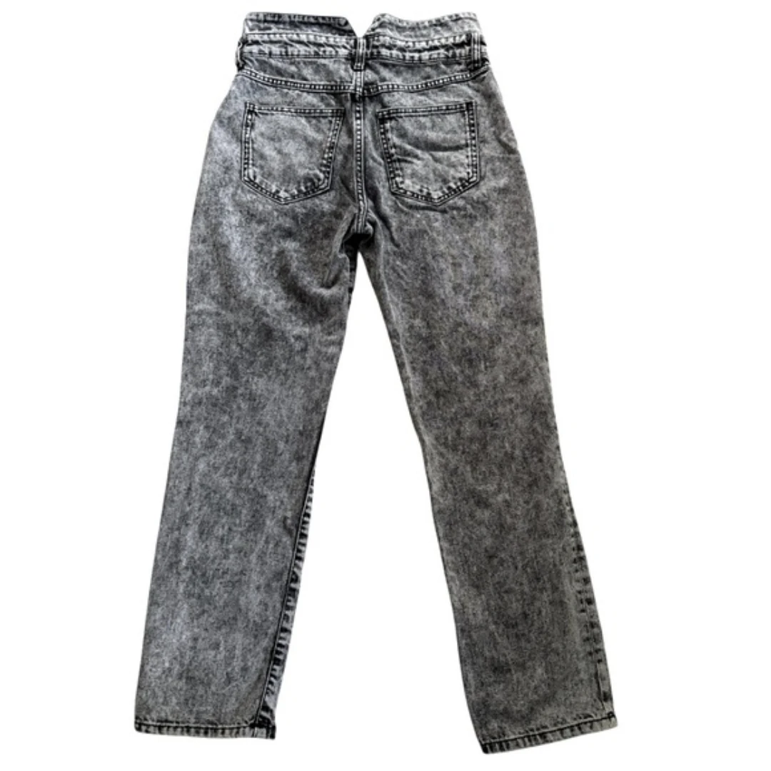 ZARA Women's Acid Wash Button Fly Straight Leg Jeans Size 4 - photo 3