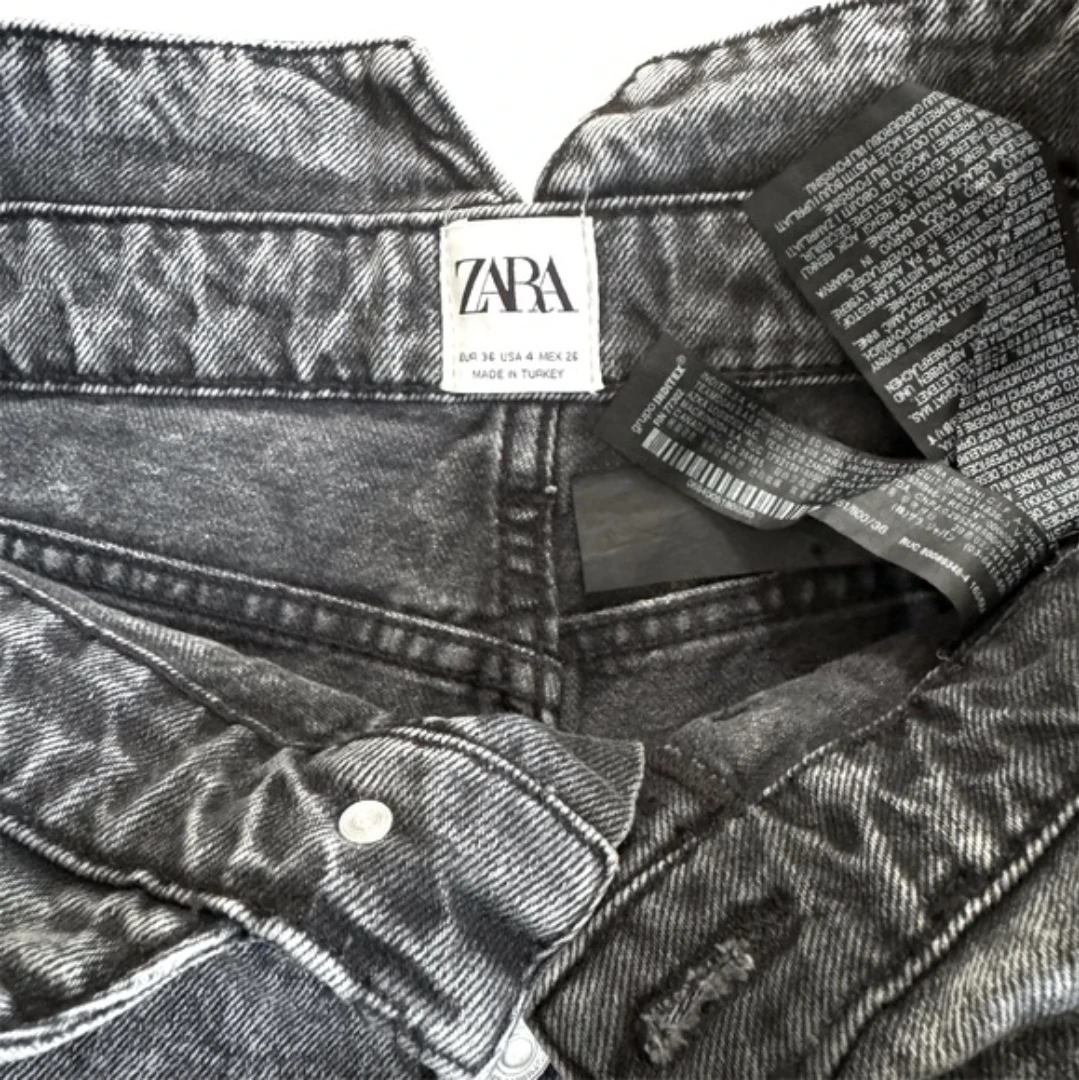 ZARA Women's Acid Wash Button Fly Straight Leg Jeans Size 4 - photo 5