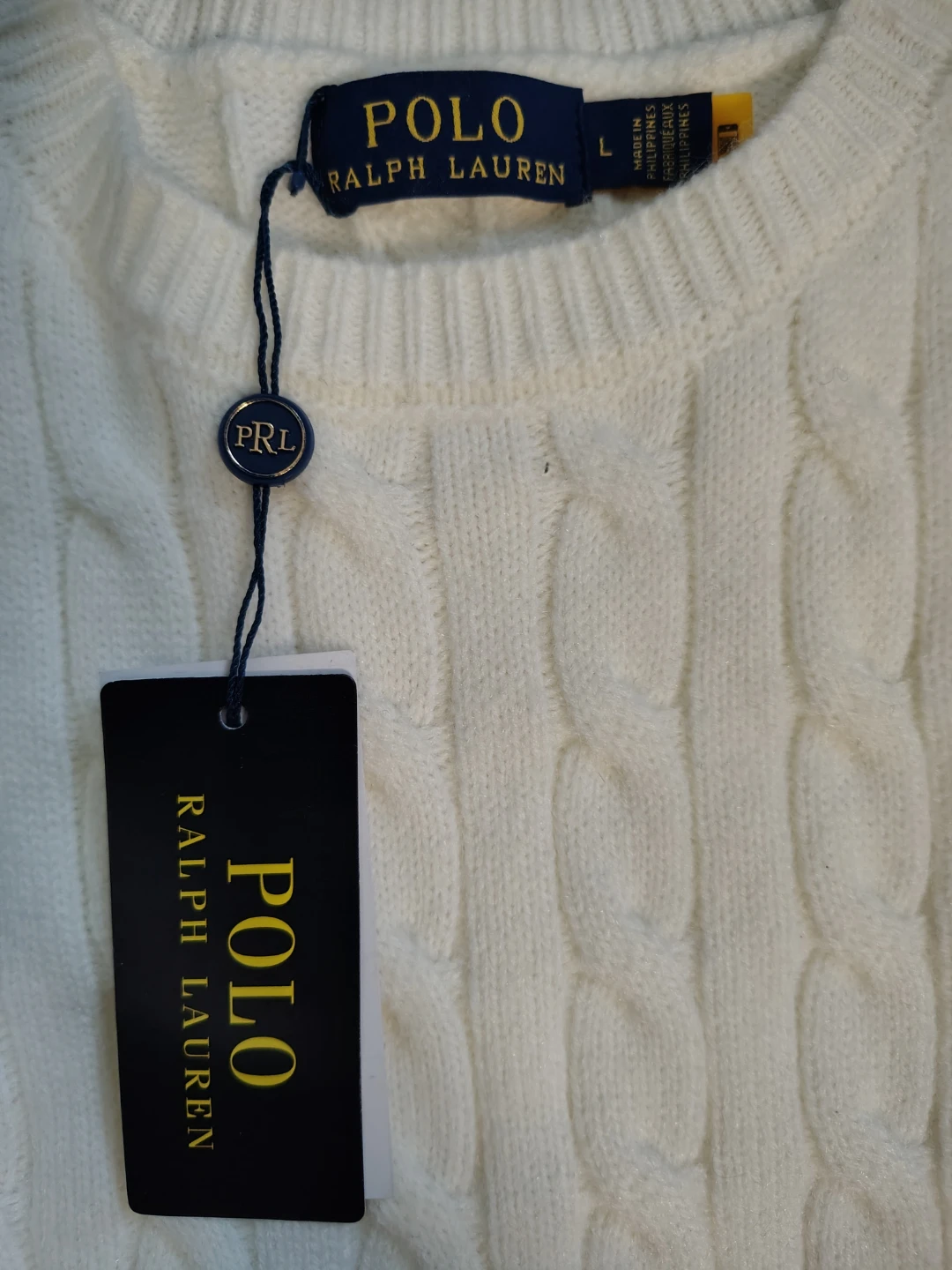 New With Tags Polo Ralph Lauren Sweater Men’s Large White - photo 2