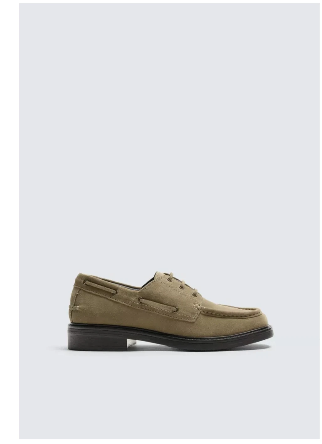 Zara Man Beige Suede Leather Dress Deck Shoes - photo 4