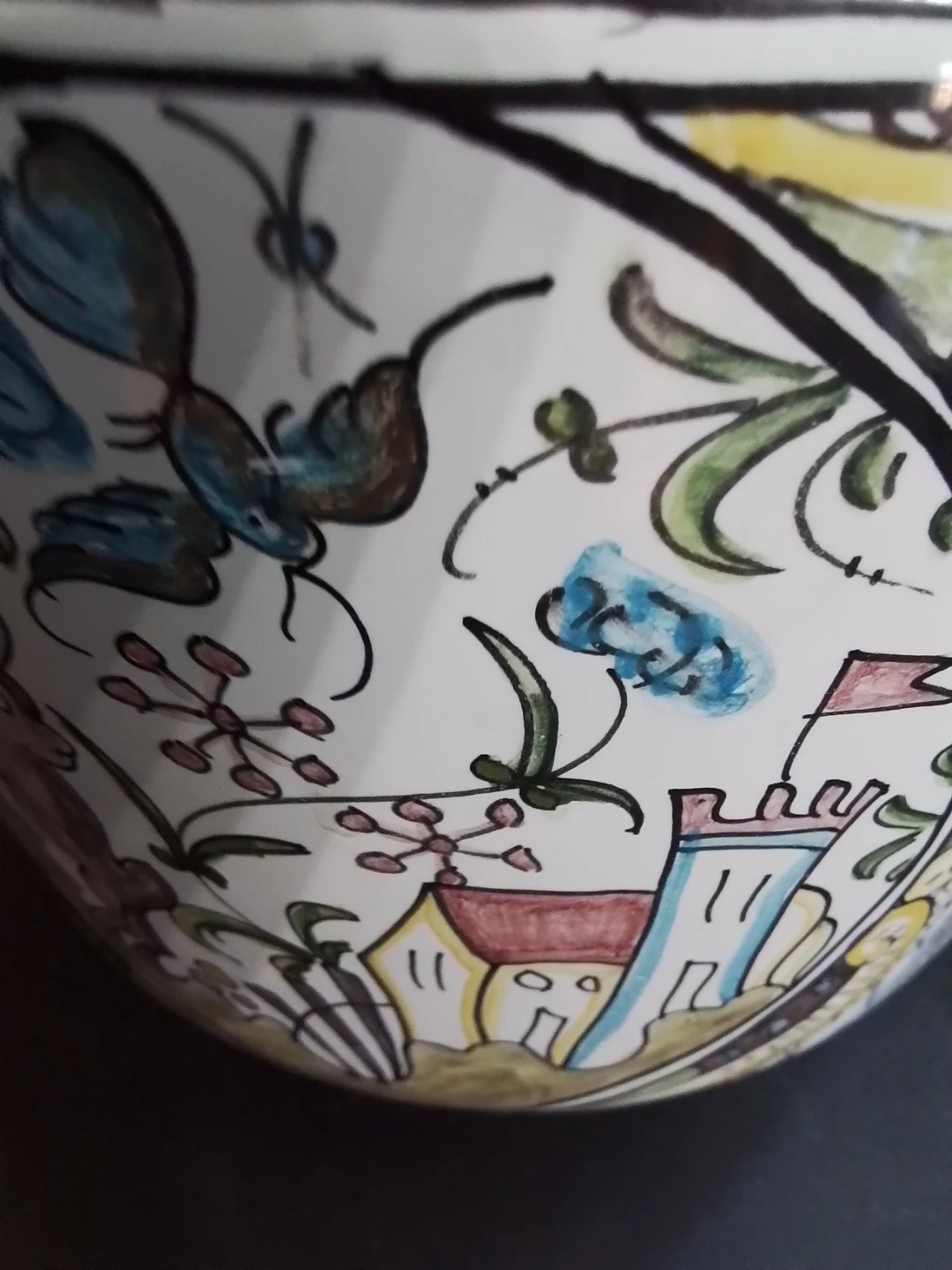 Vintage Hand Painted Portuguese Ceramic Vase Signed Berardos - photo 3