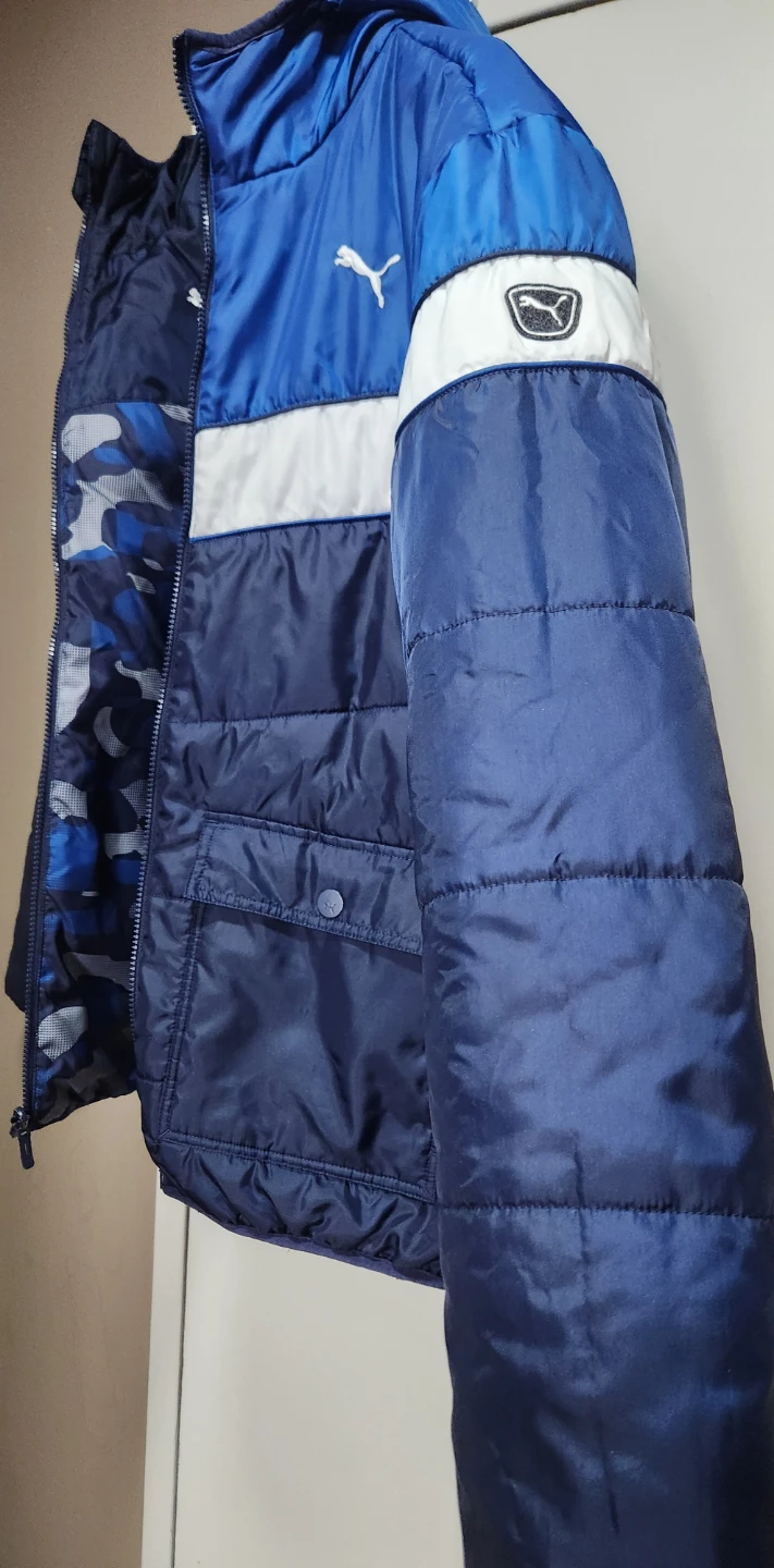 Puma Puffer Jacket Blue Camo Lined