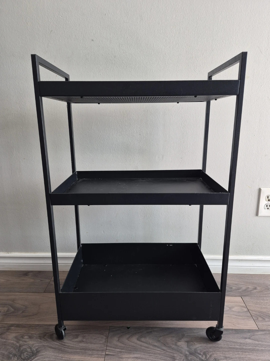 Black 3-Tier Rolling Cart