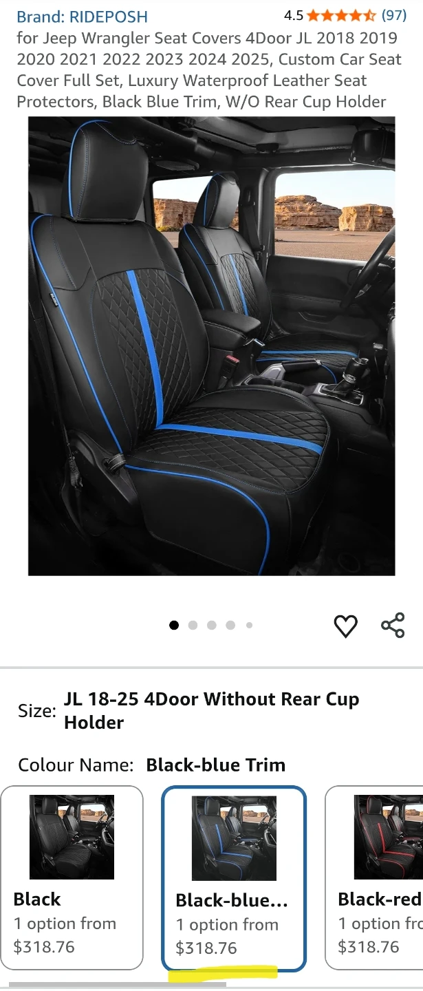 🚙 Premium Rideposh Seat Covers For 2018-2025 Jeep Wrangler ✨ - photo 5