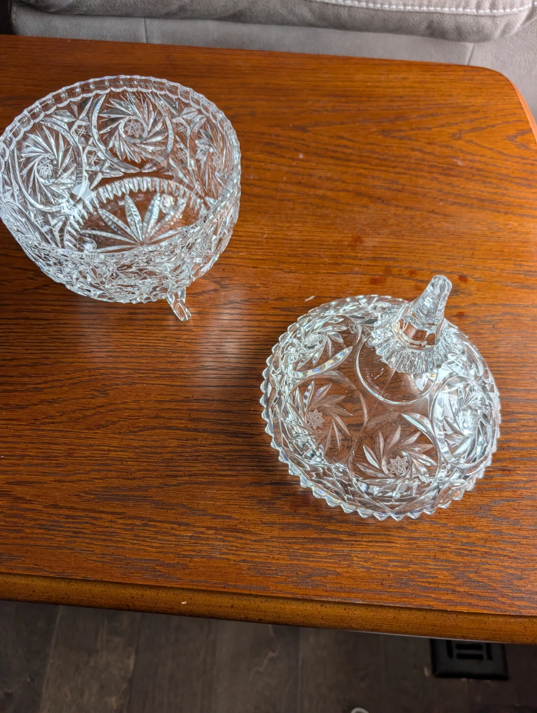 Crystal Glass Candy Dish with Lid
