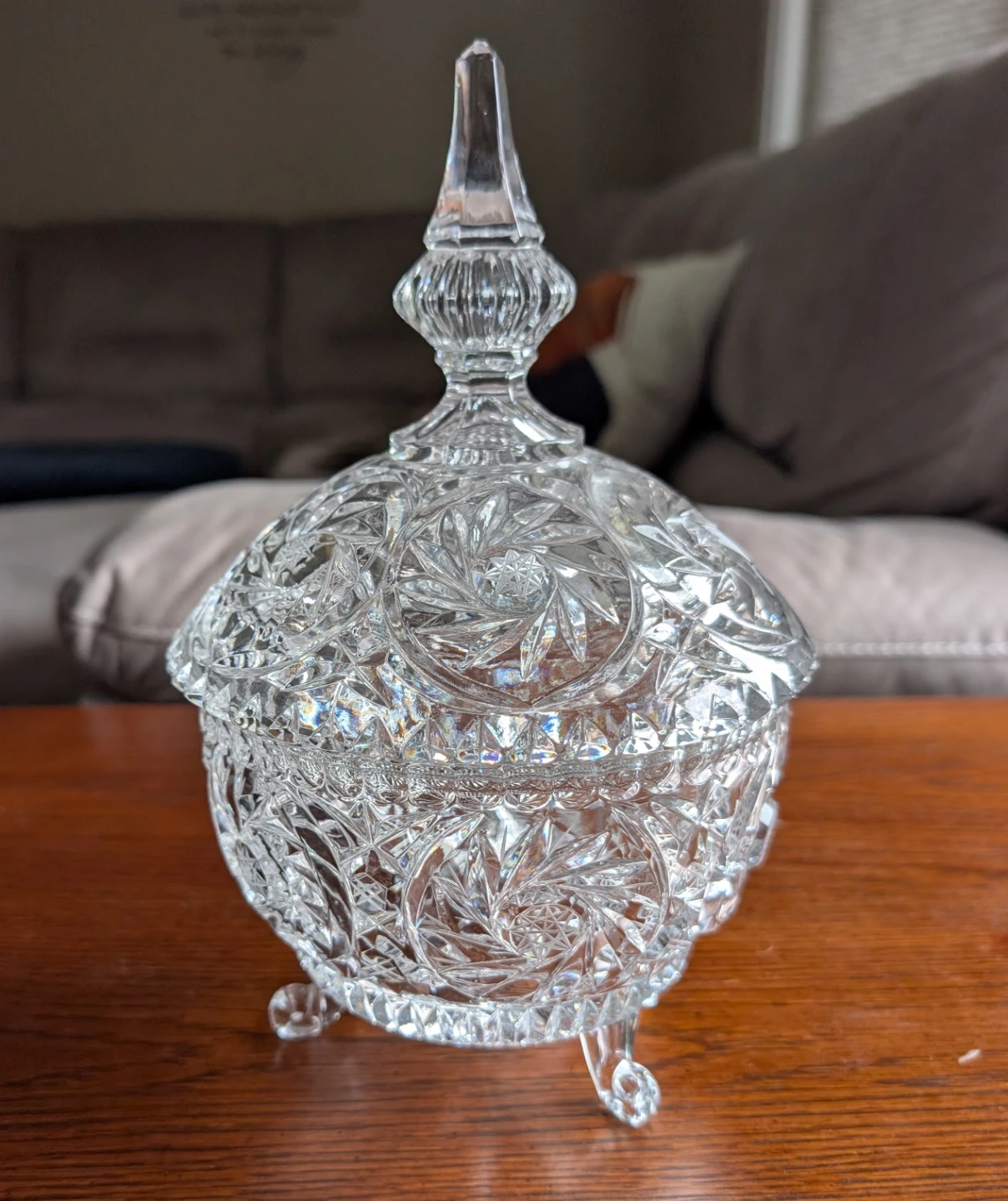 Crystal Glass Candy Dish with Lid - photo 2