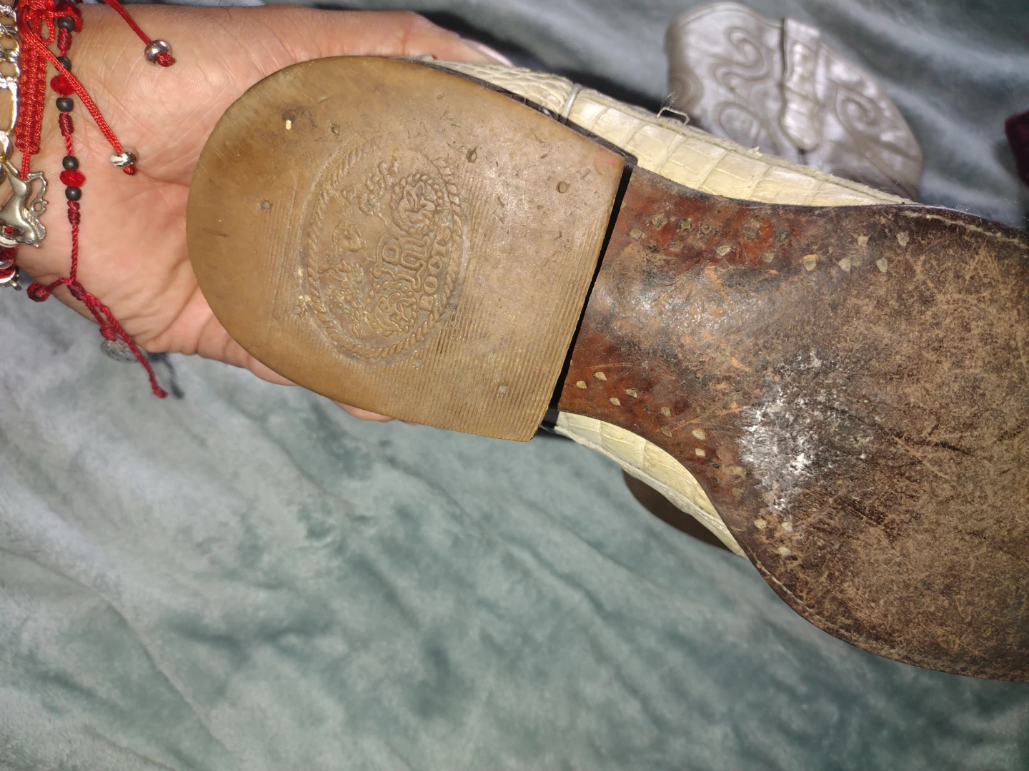 White Leather Alligator Western Cowboy Boots - photo 5