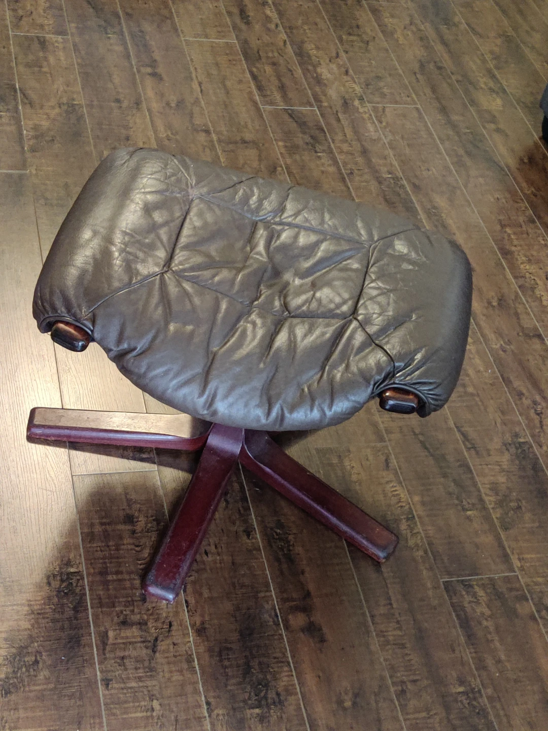 Sweden Leather Swivel Footstool