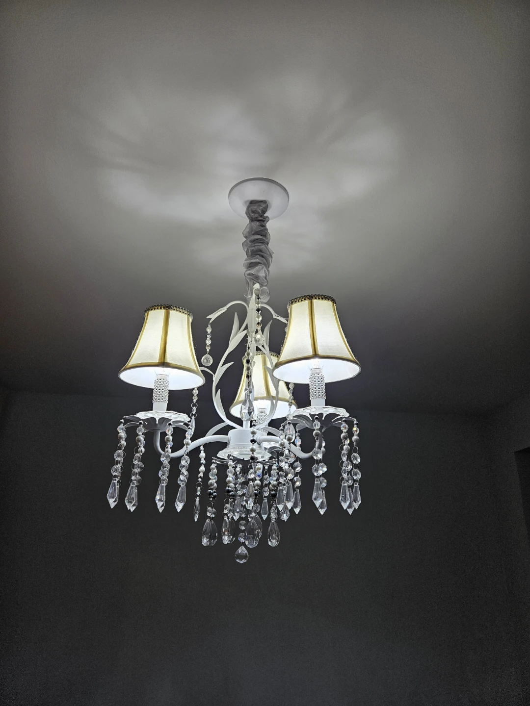 White Chandelier with Crystal Accents - photo 2