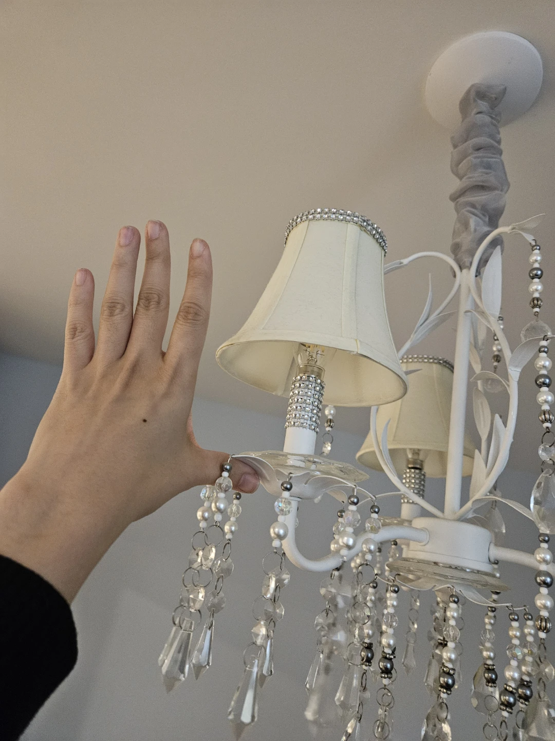 White Chandelier with Crystal Accents - photo 3