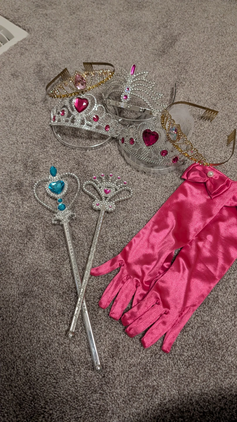 Princess Dress-Up Set: Tiara, Wand & Gloves