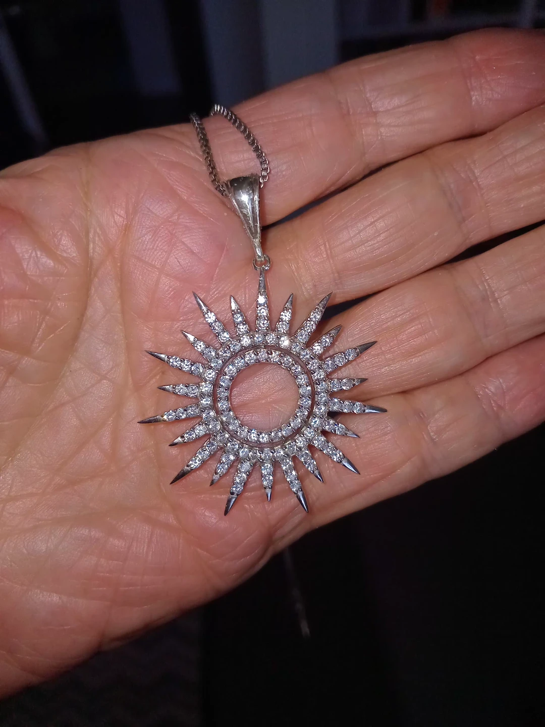 Sparkly Sun Pendant Necklace