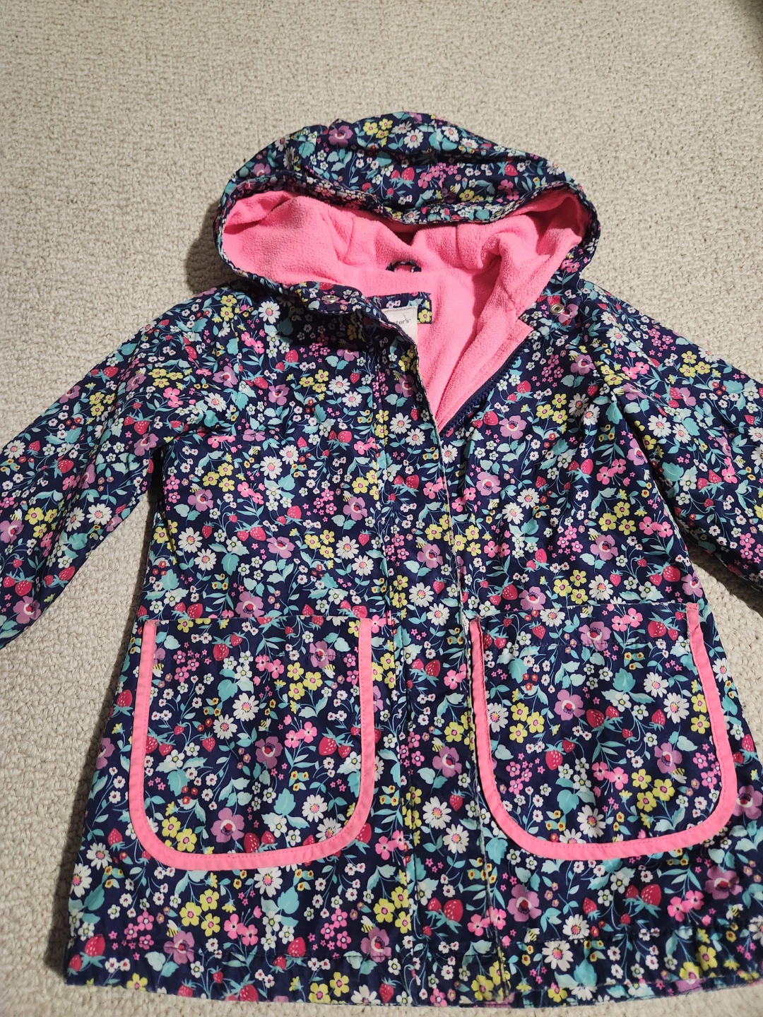 Toddler 5t Carter's Floral Fleece-Lined Hooded - photo 4
