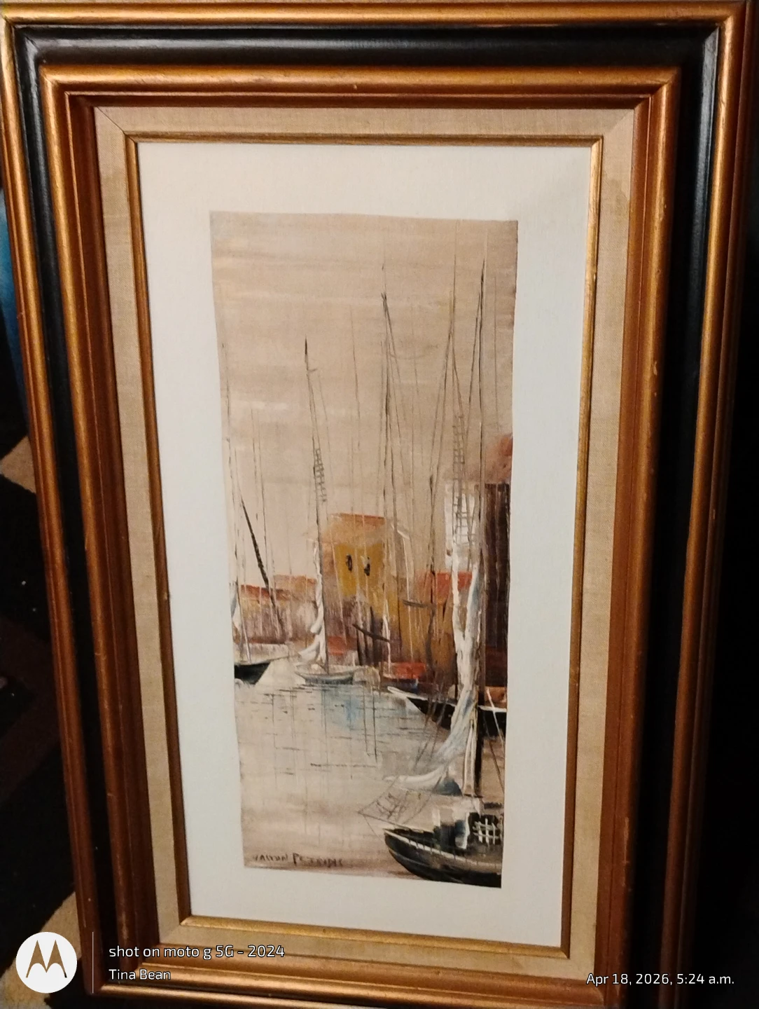 Gaston Petridis Painting of Sailboats