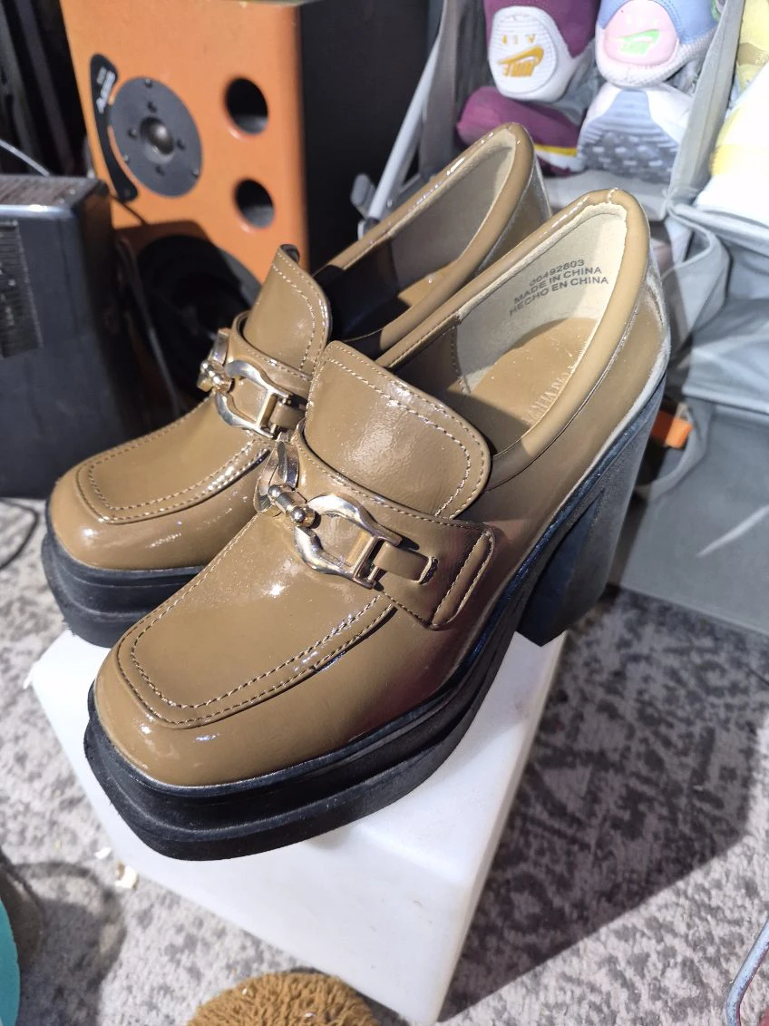 Michael Kors Brown Patent Platform Loafers
