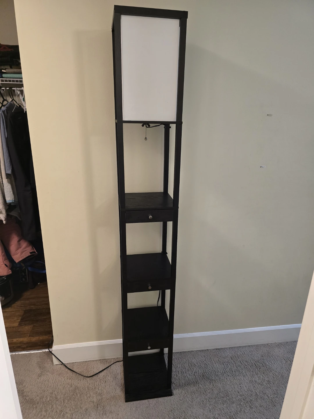 72" Traditional LED Shelf Floor Lamp with Black Finish