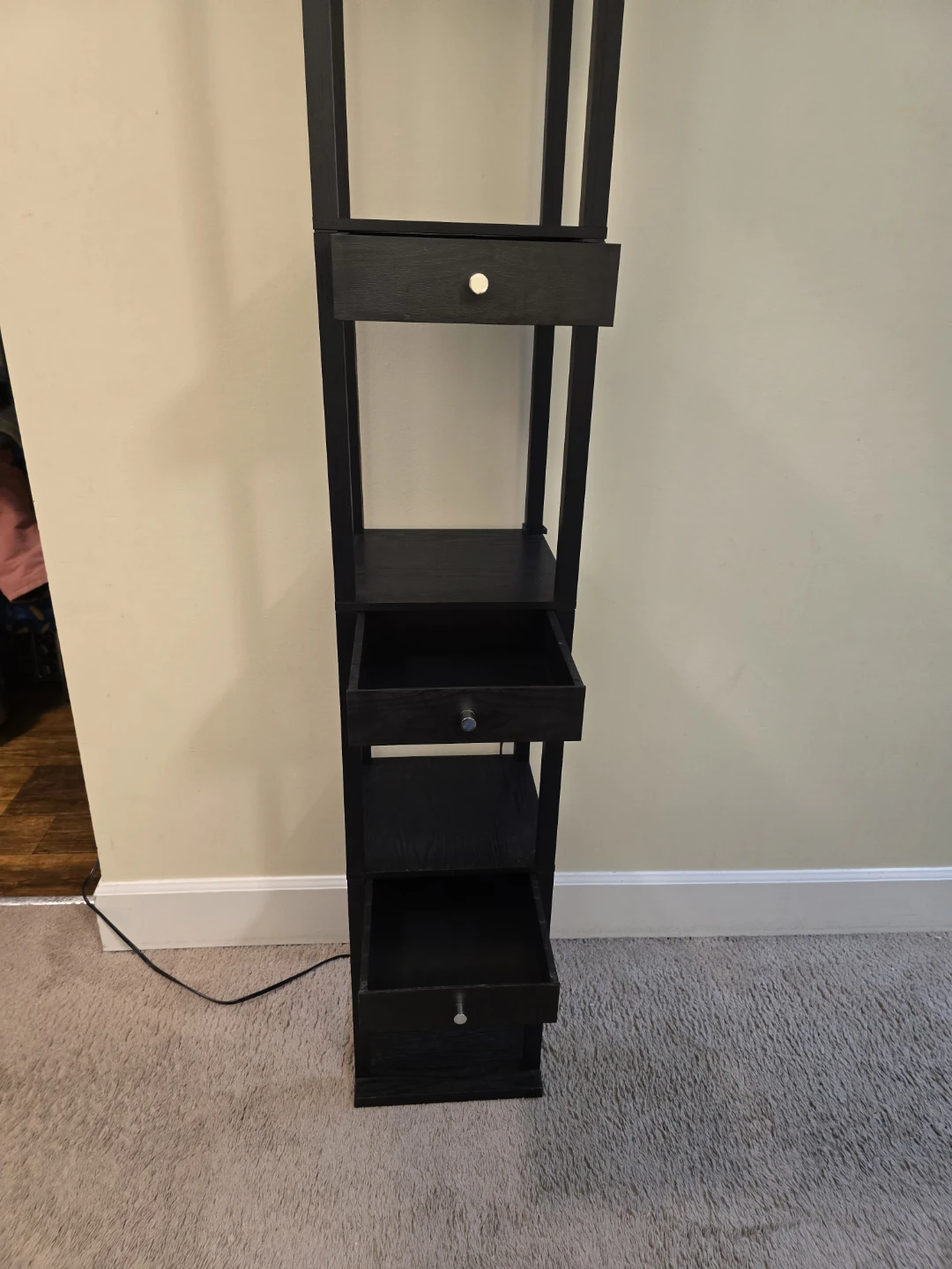 72" Traditional LED Shelf Floor Lamp with Black Finish - photo 3