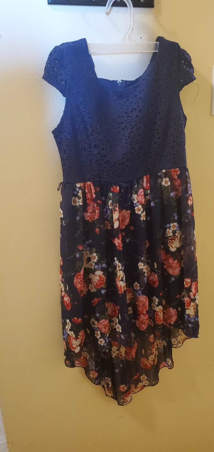 Blue Floral Print Dress