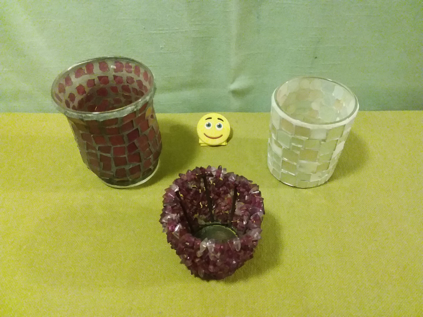 🕯️🆓 Mosaic Tea Light Candle Holders (Set of 3)🕯️🆓