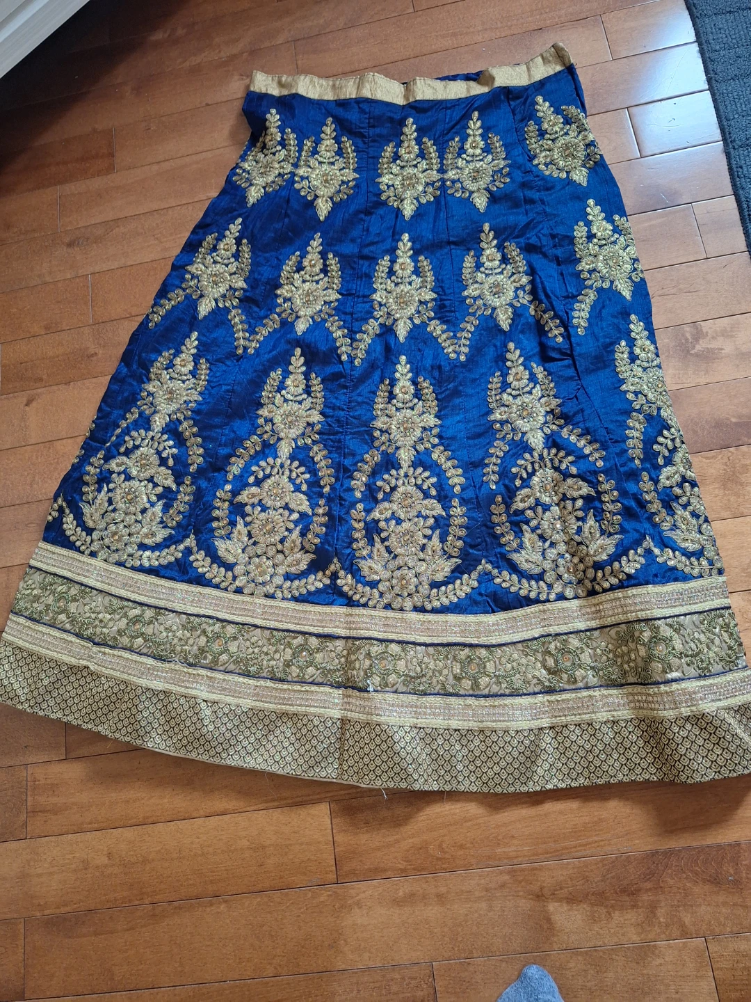 Blue and Gold Embroidered Lehenga Choli Set - photo 2