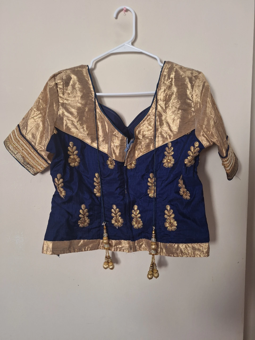 Blue and Gold Embroidered Lehenga Choli Set - photo 4