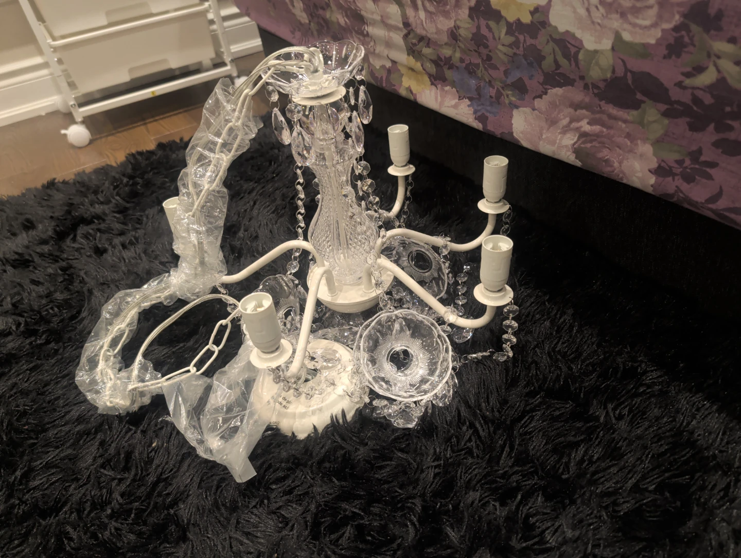 White Crystal Chandelier Light Fixture - photo 3
