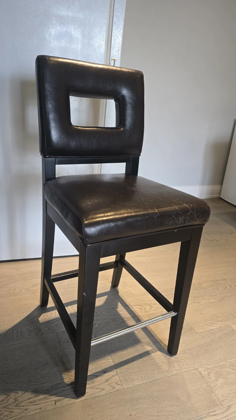 Brown Faux Leather Bar Stool