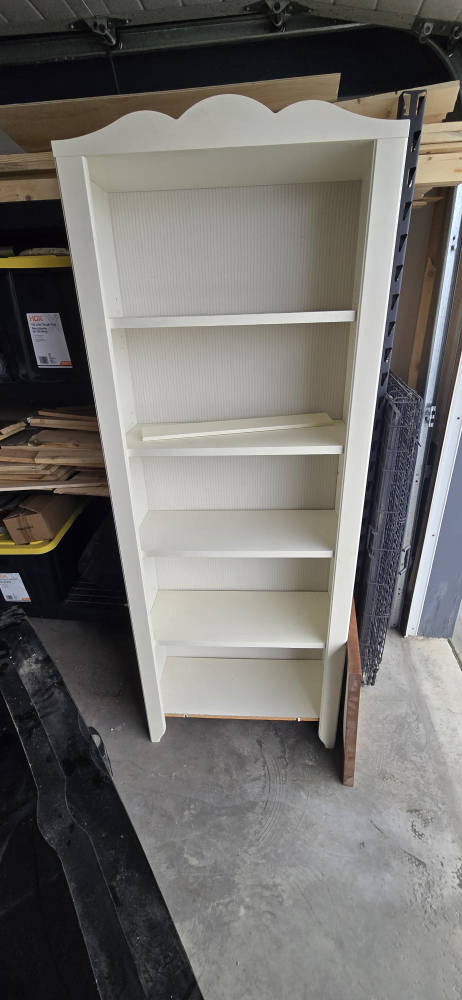 White Ikea Bookcase with Scalloped Top