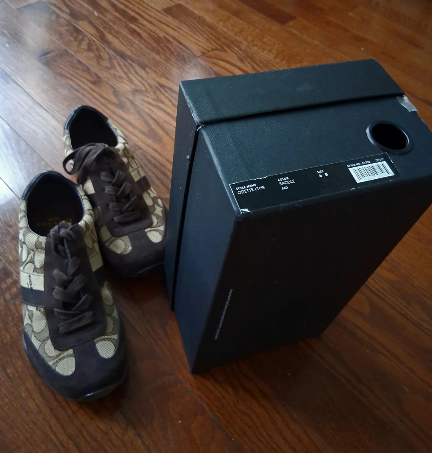 Coach "Odette" Lthr Sneakers - Saddle Brown - photo 2